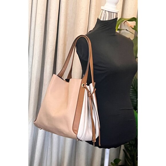 Coach Soft Pebbled White and Tan Harmony Hobo Handbag - Picture 15 of 15